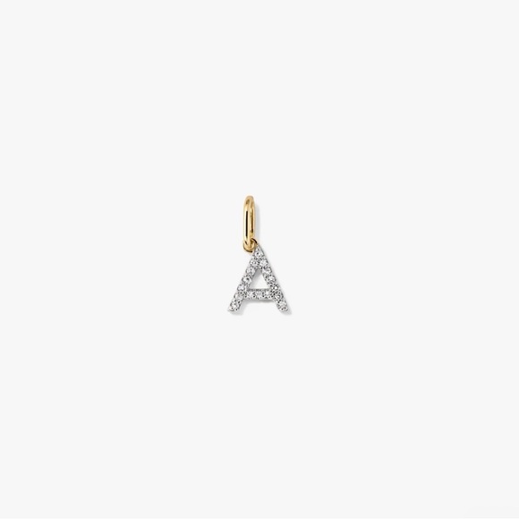 Mejuri Diamond Letter B Charm in 14K Gold